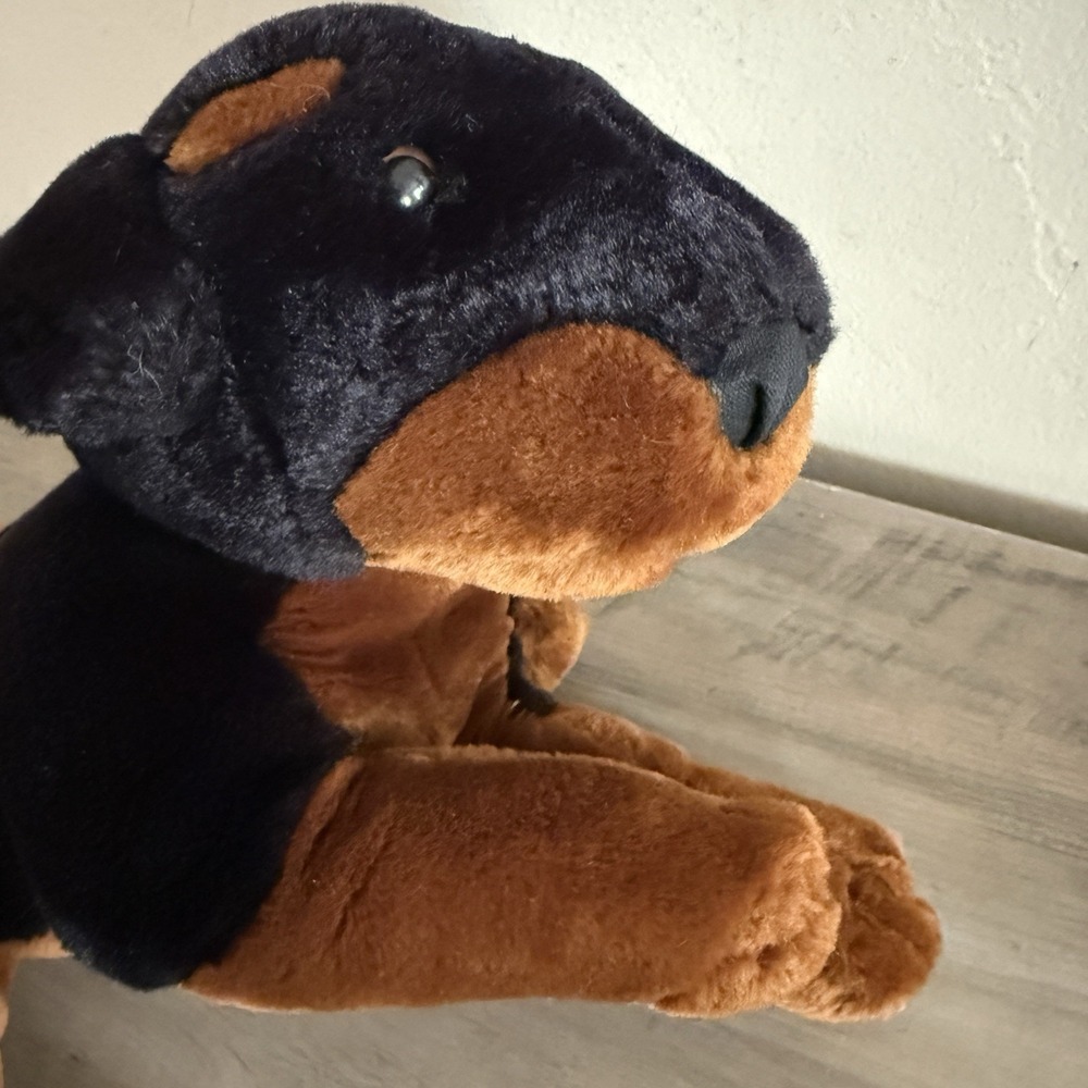 Vtg Kids Preferred Plush Dog Rottweiler Rottie Puppy Floppy Stuffed Realistic